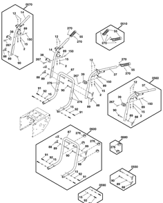 Handles Group Diagram and Parts List for 1696807-00-1024MDS 2018 Briggs and Stratton Snow Blower